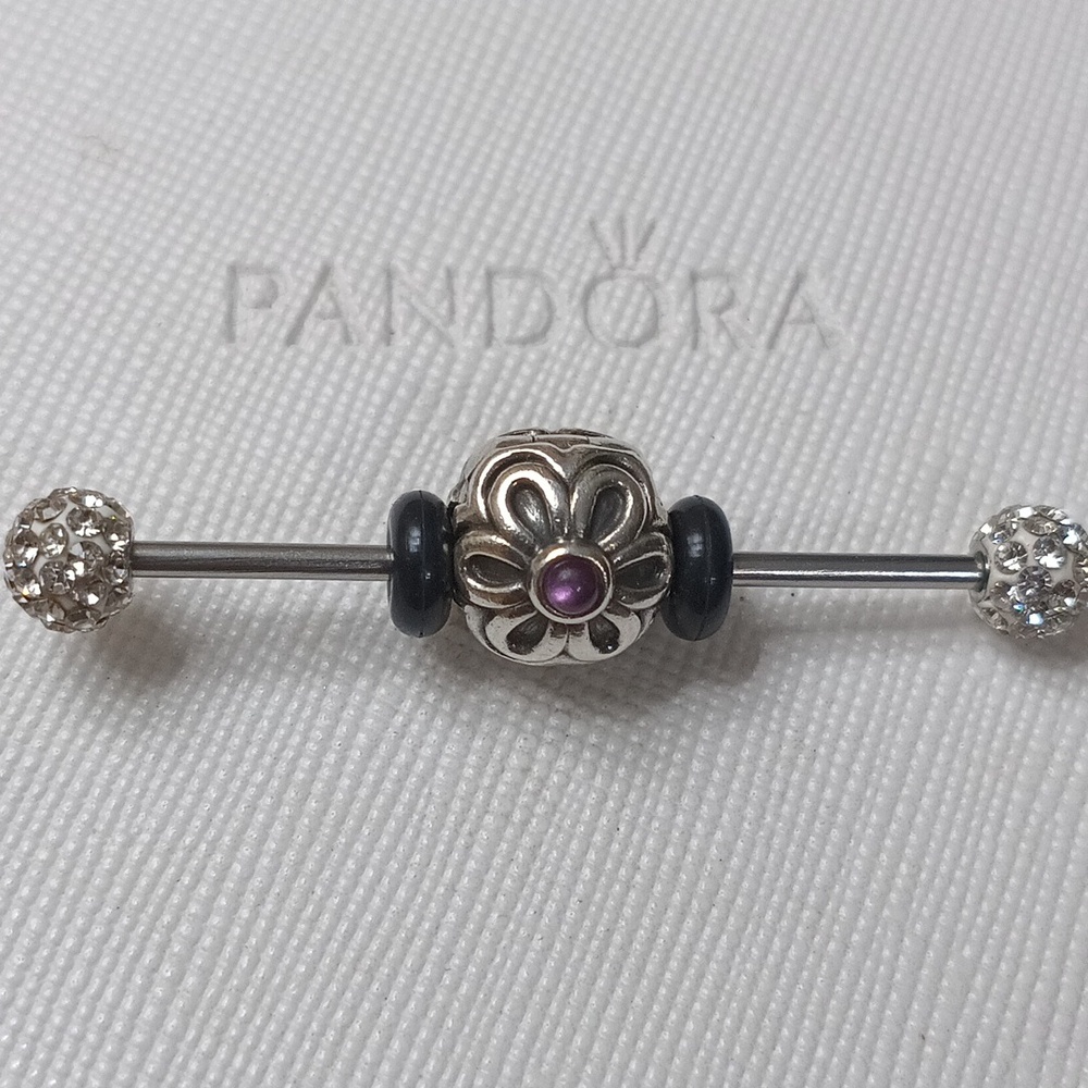 Pandora Clip Amethyst Silver Zinnia (2 Listed Separately)